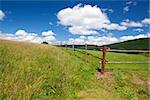 wooden fence on summer pastoral, Germany