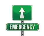 emergency road sign illustration design over white
