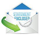 statement enclosed envelope mail correspondence illustration design over white