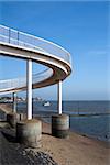 Footbridge at Leigh-on-Sea, Essex, England, against a blue sky