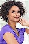 A beautiful happy mixed race African American girl or young woman