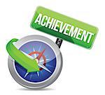 achievement Glossy Compass illustration design over white