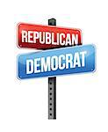 republican, democrat illustration design over a white background