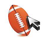 Football ball with cursor arrow - sport shopping concept illustration
