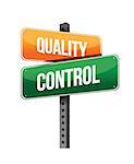 quality control sign illustration design over a white background