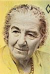 Golda Meir (1898-1978) on 10 New Sheqalim 1992 Banknote from Israel. 4th Prime Minister of Israel.