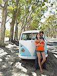 Young Couple in Front of Camper Van