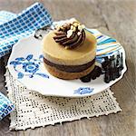 Individual Peanut Butter Chocolate Cheesecake on a Plate