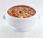 Goulash soup with carrots and peppers