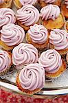 Mini Cupcakes with Blueberry Frosting