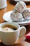 Cup of Espresso with Mexican Wedding Cookies