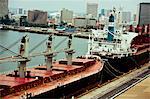 Cargo ships moored, Durban Harbor