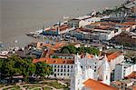 South America, Brazil, Para, Amazon, an aerial shot of the city of Belem in the southern mouth of the Amazon confluence, showing the Church and College of St. Alexander, the Cathedral and the Ver o Peso market on the waterfront of Guajara Bay