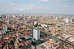 South America, Brazil, Para, Amazon, an aerial shot of the city of Belem in the mouth of the Amazon showing skyscraper apartment blocks