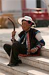 China, Yunnan, Xingmeng. A  Mongolian lady in the small village of Xingmeng, west of Tonghai, where some 4000 Mongolian descendants of members of Kublai Khan s expeditionary force still reside.