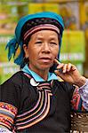 China, Yunnan, Yuanyang. A lady of the Hani ethnic minority group, Yuanyang.