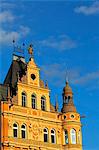 Central and Eastern Europe, Czech Republic, South Bohemia, Ceske Budejovice. Detail of building in the historical centre