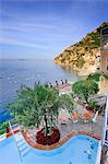 Italy, Campania, Salerno district, Peninsula of Sorrento, Positano. Hotel Marincanto, pool.