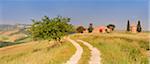 Italy, Tuscany, Siena district, Orcia Valley, San Quirico dOrcia. Vitaleta chapel