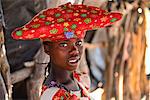 Herero tribal girl portrait, Damaraland, Namibia, Africa