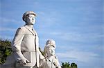 Democratic Peoples Republic of Korea, North Korea, Pyongyang. Sculptures of happy, patriotic workers.