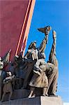 Democratic Peoples Republic of Korea. North Korea, Pyongyang, Military statues at the Mansudae Grand Monument.