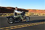 Man riding Motorbike, Flagstaff, Arizona, USA