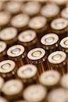 Close-up of .223 Caliber Bullets for a Rifle