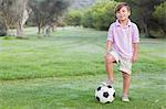 Smiling boy posing with football