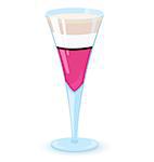 Vector illustration of layered  cocktail on white background