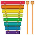 Layered vector illustration of Toy Xylophone.