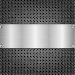 Background With Metal Plate With Gradient Mesh, Vector Illustration