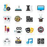 entertainment objects icons - vector icon set