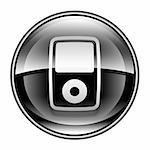 mp3 player black, isolated on white background