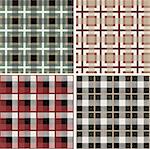 Set of four seamless patterns with traditional scottish ornament