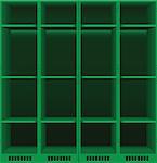 Options steel lockers for changing rooms in public places. Vector illustration.