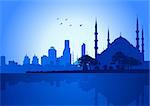 Silhouette Illustration of Istanbul skyline