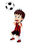 Cartoon illustration of a kid playing soccer