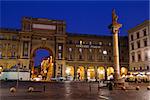 The Column of Abundance in the Piazza della Repubblica in the Morning, Florence, Italy