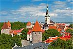 Panoramic view on the Old City of Tallin in summer