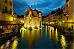 Wonderful view of night Annecy and Palais de l'Isle.