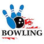 Design with bowling symbol isolated on white