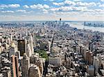 A view of Manhattan from Greenwich Village south to Wall Street as seen from the observation deck of the Empire State Building.