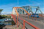 Double arch bridge over the IJssel river in Zutphen, Netherlands