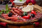 Catering platter with antipasti and fingerfood