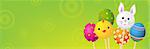 Easter Banner With Gradient Mesh, Vector Illustration