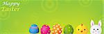 Happy Easter Banner With Gradient Mesh, Vector Illustration