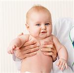 bright closeup portrait of adorable baby