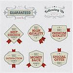 Set of vector Premium Quality Labels for sale