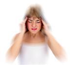 Young woman with headache, holding his hands to his head